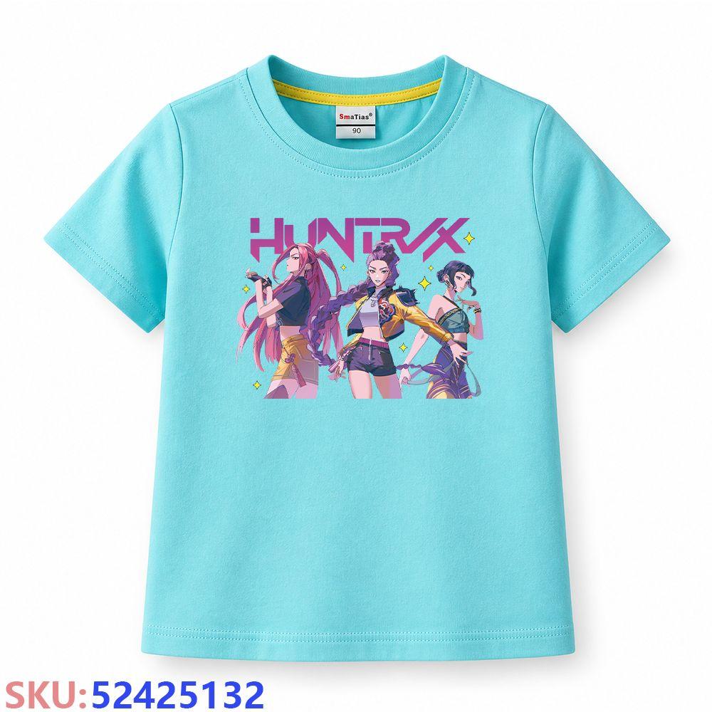 KPop Dämonenjäger Kinder-Cartoon-Print T-Shirt