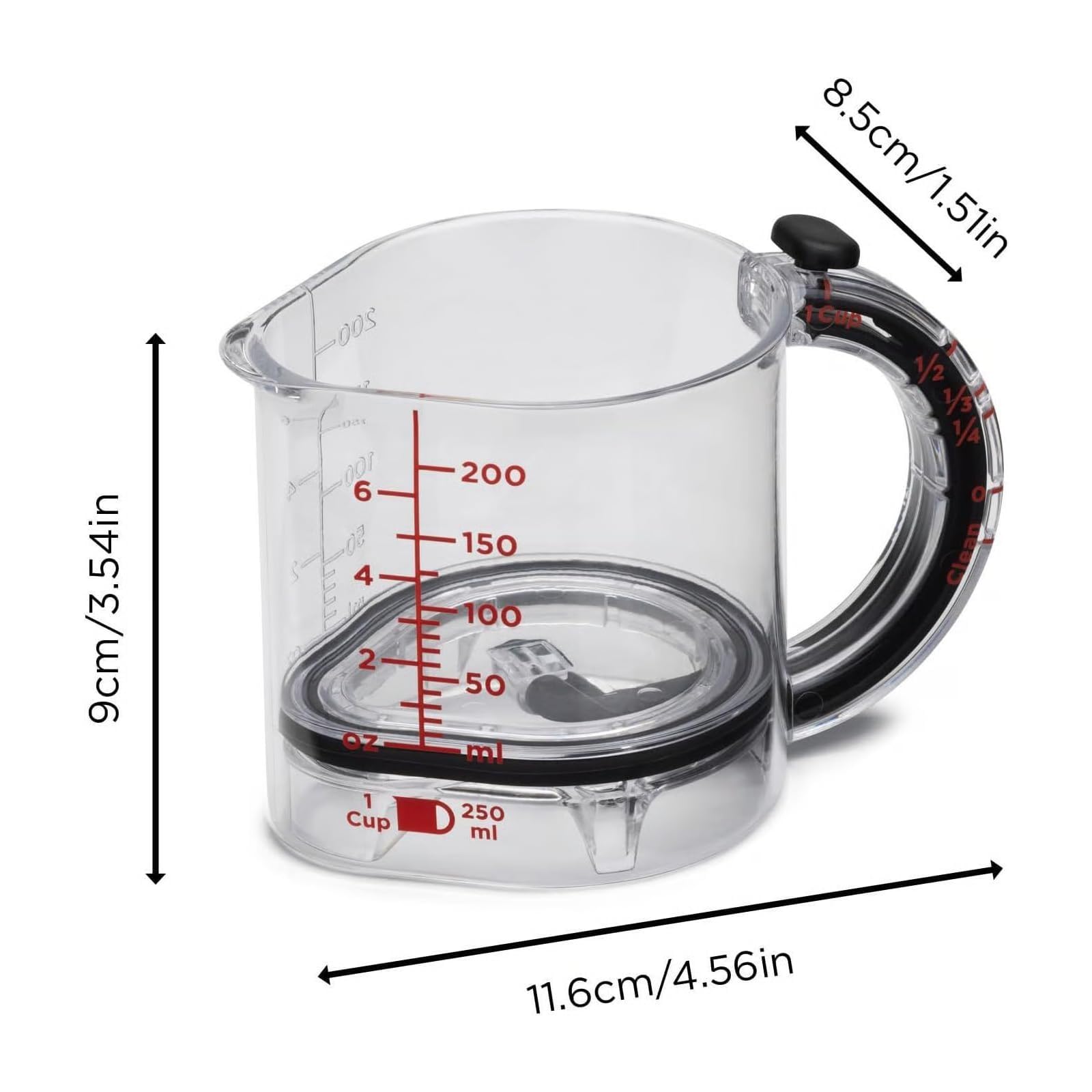 

4-in-1 Measuring Cup Adjustable Multi-Functional Measuring Cup with Scraper-Style Seal Base Space-Saving Easy To Clean No Waste чистый