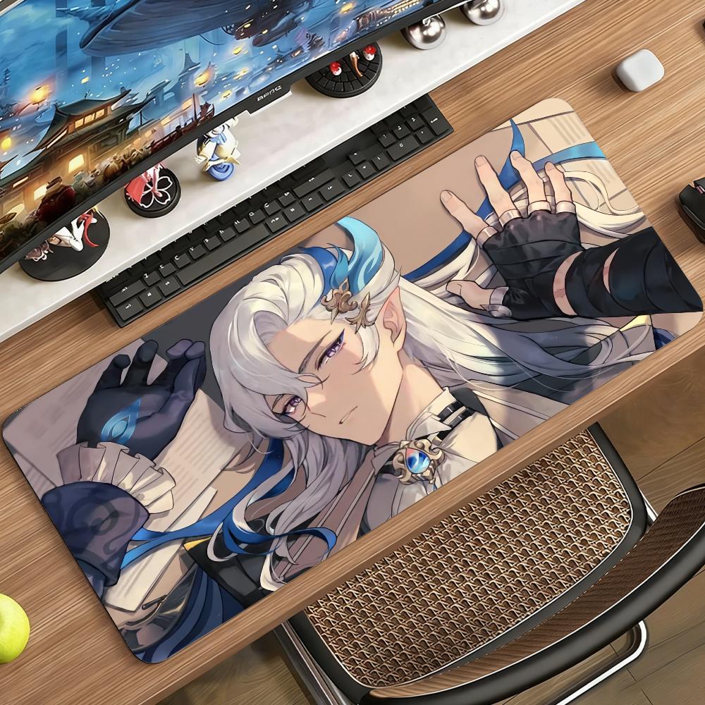 Game Genshin Impact Neuvillette Mouse Pad Non-slip Rubber Gamer Balance Computer Mat Decoracion Deskmat Laptop Office Large
