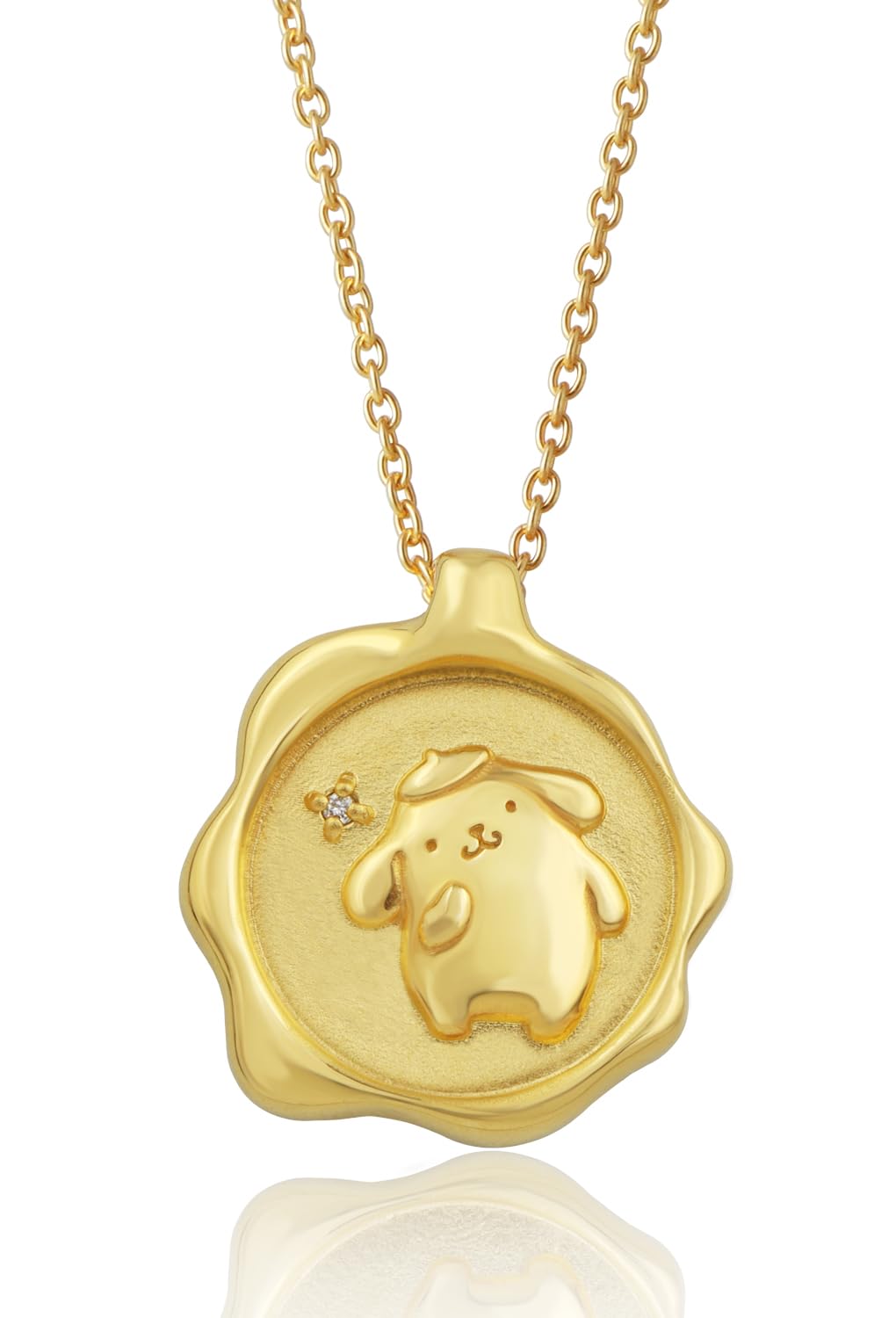 

Sanrio Limited Pompompurin Sealing Stamp Necklace Gold Gold Silver 925 Goods [Shinjuku Ginnokura] золотий