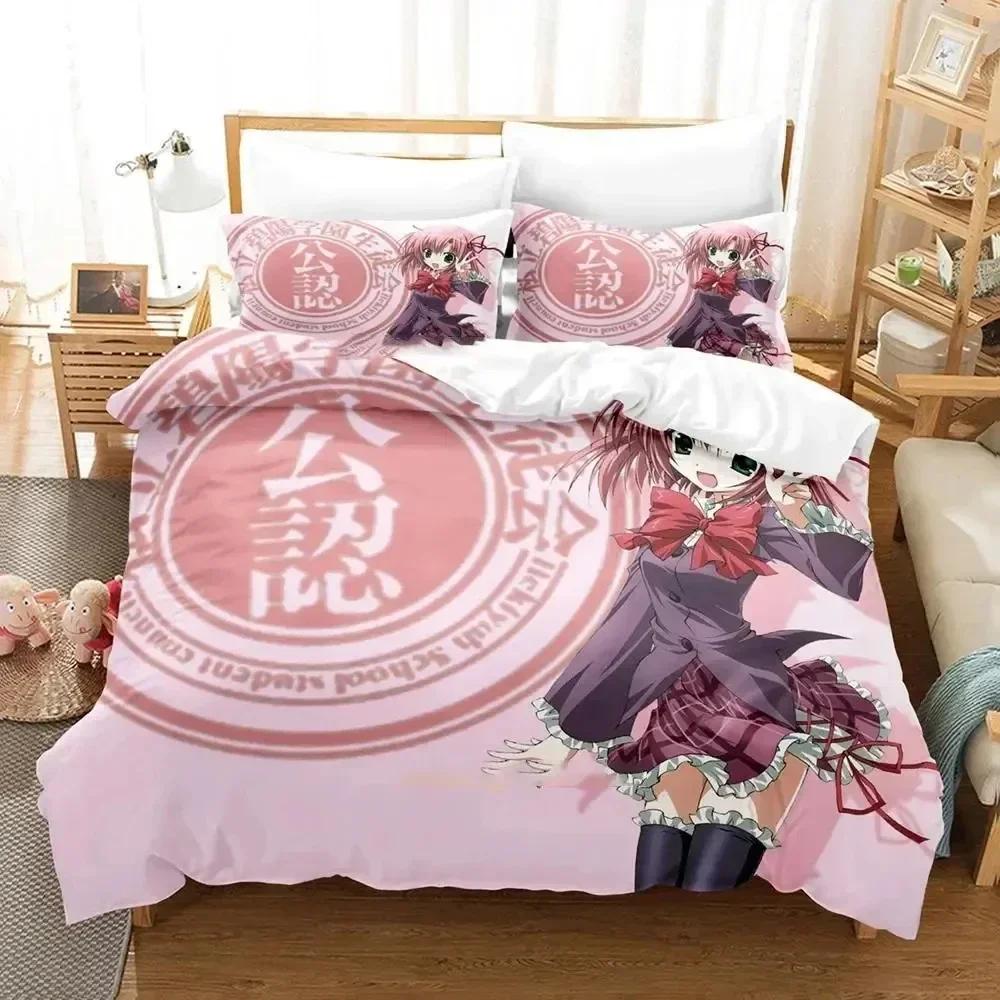 Anime Student Council'S Discretion Bedding Set Printed Bed Set With Pillowcase Duvet Cover Soft Queen King Size Bedclothes Home