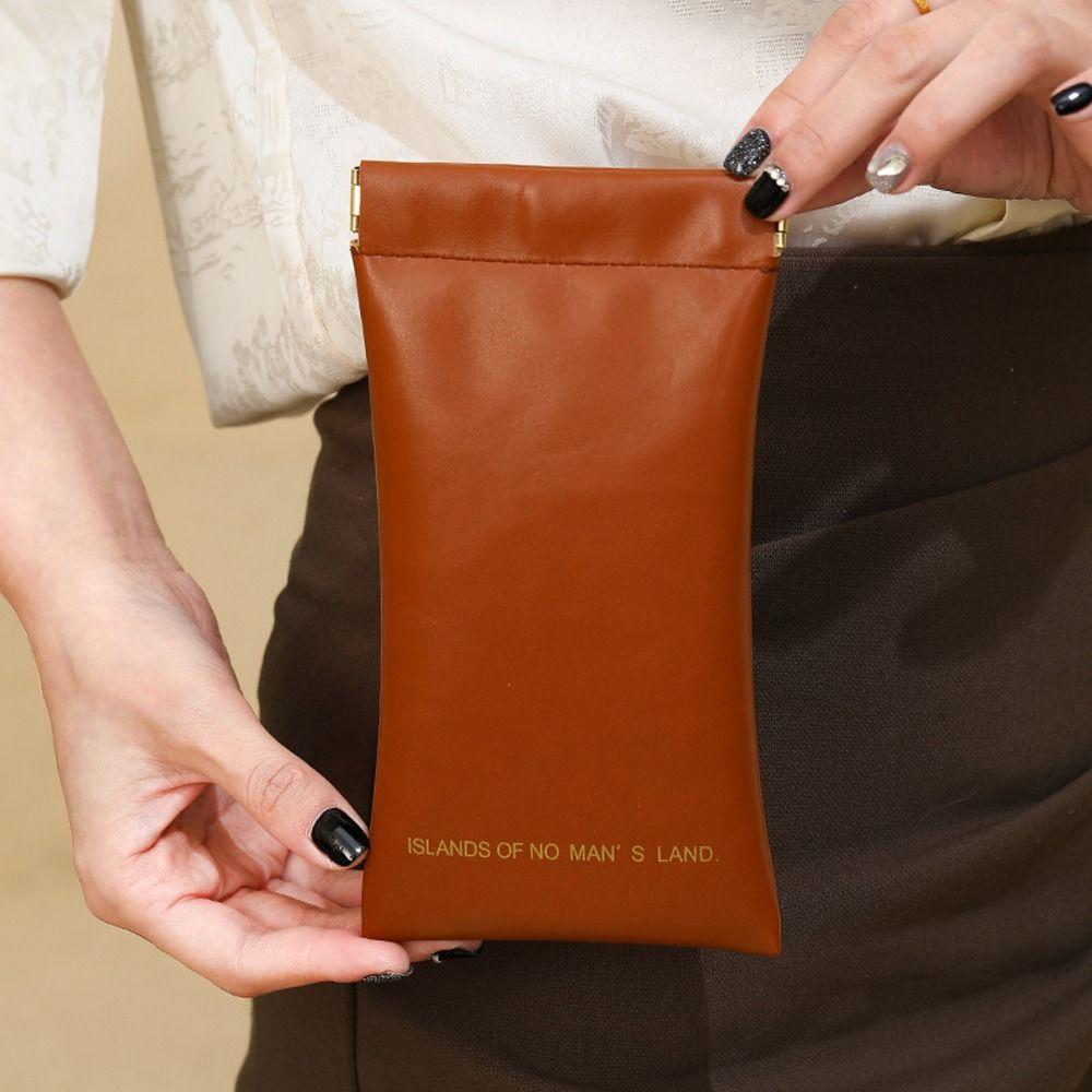 Letter Mini Self-closing Coin Purse Spring Bag Small Sunglasses Bag Holder  Outdoor