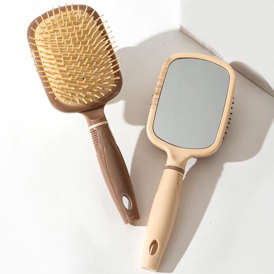 Air Cushion Brush with Mirror 2-in-1 Multi-functional Anti-static Scalp Massage Comb Men Women Portable Hair Styling Detangling Brush