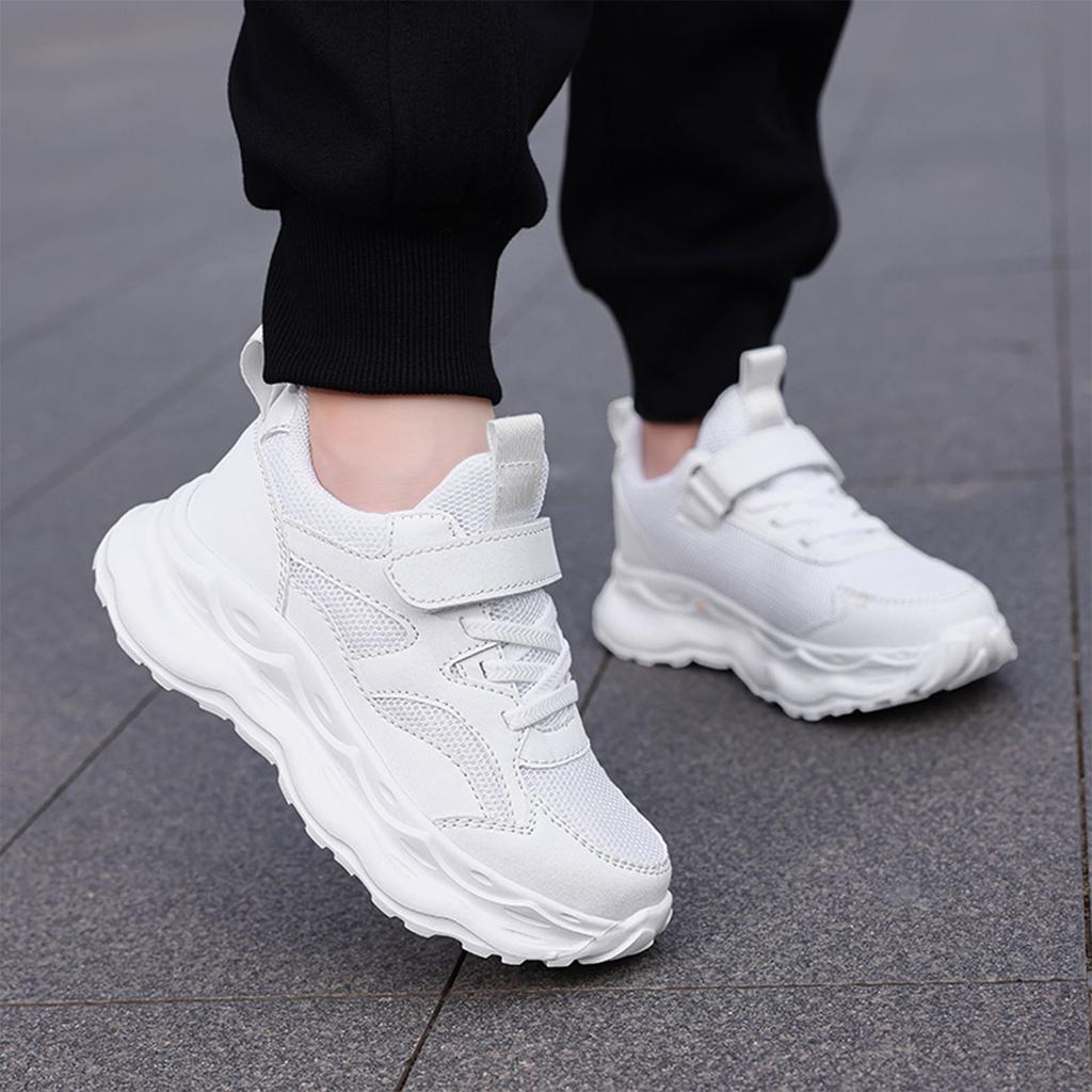 Children's Fashion Sports Shoes Breathable Student  School Walking Shoes Anti-Slip Boys Girls Casual Running Sneaker White Shoes