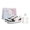Court Borough Black Peach Milk Foam, Gift Bag Version Leather Low Top Skateboard Shoes Women's Black Pink DV5456-104(Team2077-  )