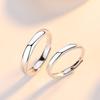 Minimalist Solid Band Ring Couples Adjustable Open Design Simple Love Promise