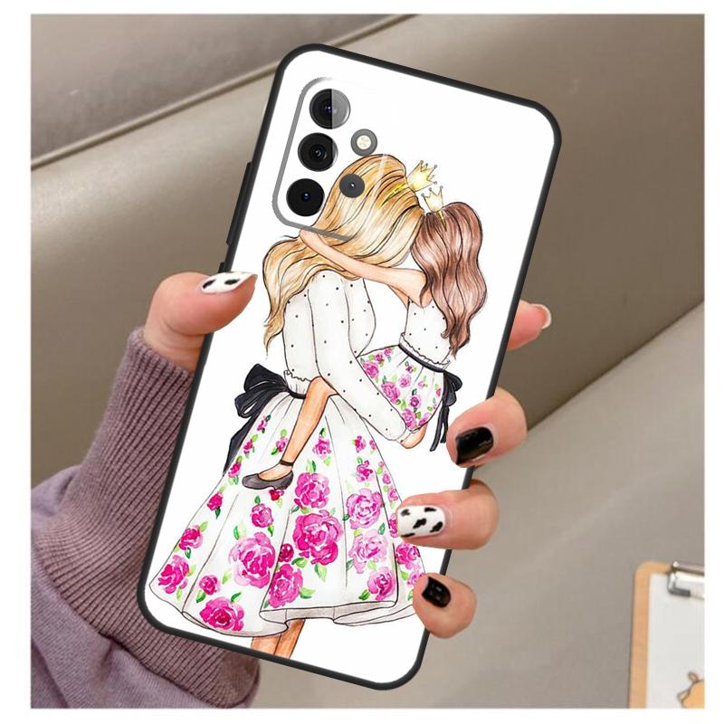 Beautiful Mother Daughter Son Case For Samsung Galaxy A33 A13 A53 A34 A54 A14 A15 A16 A26 A36 A56 A12 A32 A52 A06 A35 A55
