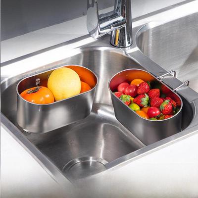 Neuer 304 Edelstahl Multifunktions-Spülenablaufkorb mit Filter & Hängegestell