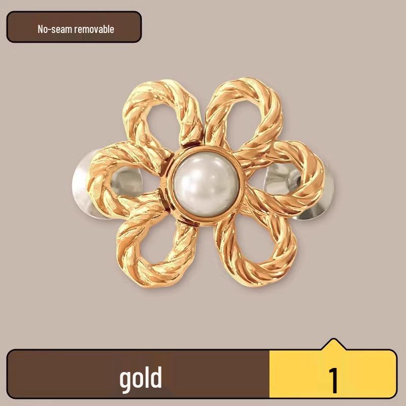 

Съемная цветочная поясная пряжка: Регулируемый аксессуар из сплава без шитья для изменения размера брюк