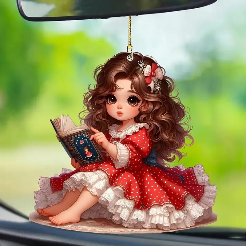 Car Playful Acrylic Hanging Decoration Featuring Bright Cartoon Design For Style Vehicle