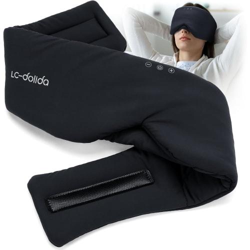 

LC-dolida Sleeping Eye Mask, Soft Silk 3D Eye Mask with Ear Coverage, USB Rechargeable, Light Blocking, Restful Sleep, Travel Aid, Lightweight, Unisex