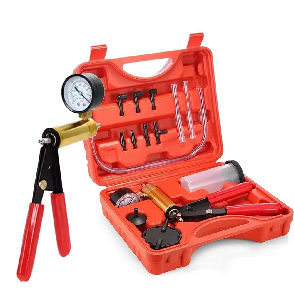 Vacuum Pump Car Brake Clutch Bleeder Tester Motorcycle Bleeding Hand Pump Tool for Car Adapters Brake and Clutch Bleeding System