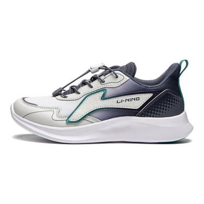 Li Ning Soft And Comfortable Low-Top Casual Shoes Kids Sneakers Gray Blue YKCU116-7