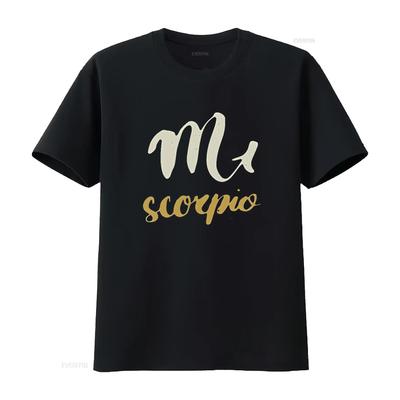 SKORPION Amerikanischer Retro Damen Rundhals T-Shirt Schwarz Vintage Gewaschen Stilvoll Lässig homme Leichte Grafikdesigner Kleidung