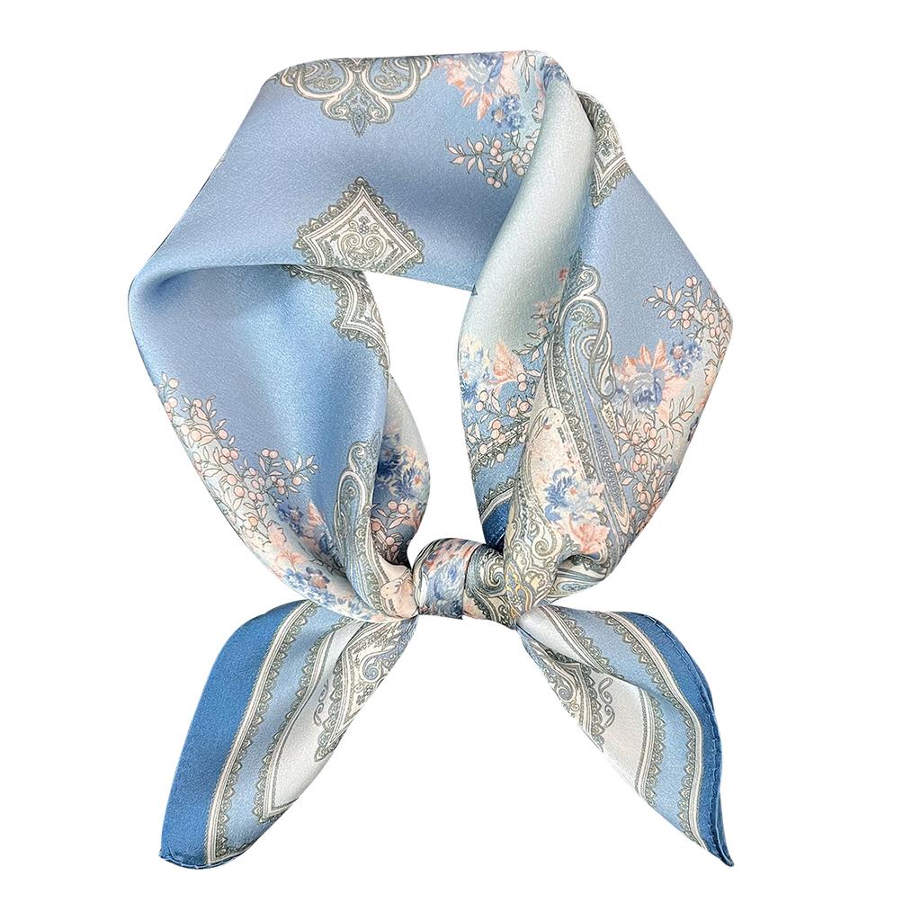 Mulberry Silk Printed Small Square Scarf Spring Fashion Neck Hair Tie