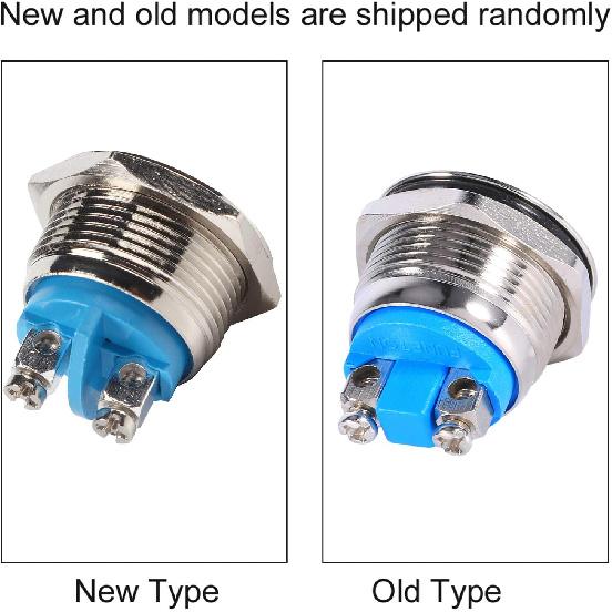 Majatou Push Button Switch, 19mm Waterproof Car Metal Shell Momentary Raised Top Push Button Switch, Car Metal Push Button Horn Momentary Switch 12V