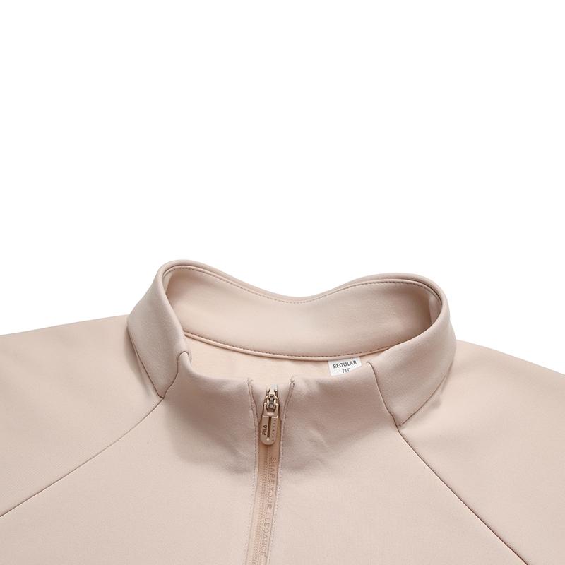 FILA Fleece Version Simple Sports Training Comfortable Versatile Warm Long Sleeve T-Shirt Women tops Pink A11W611219FPK