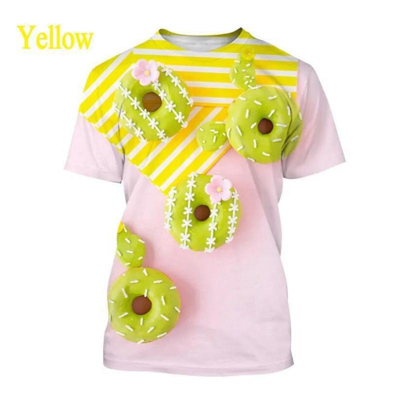 

Мужская футболка Цвет Синий Пончик 3D Цифровая печать Персонализированный мужской топ с коротким рукавом футболка 6XL