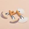 4Pcs Professional Makeup Brushes Set Large Fan Brush with Wooden Handle Designed for Makeup Removal and Highlighter Application