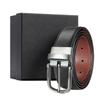 eather in uckle Belt en's Belt ift Box owhide Men's Business Casual Jeans ouble-ided Simple Belt