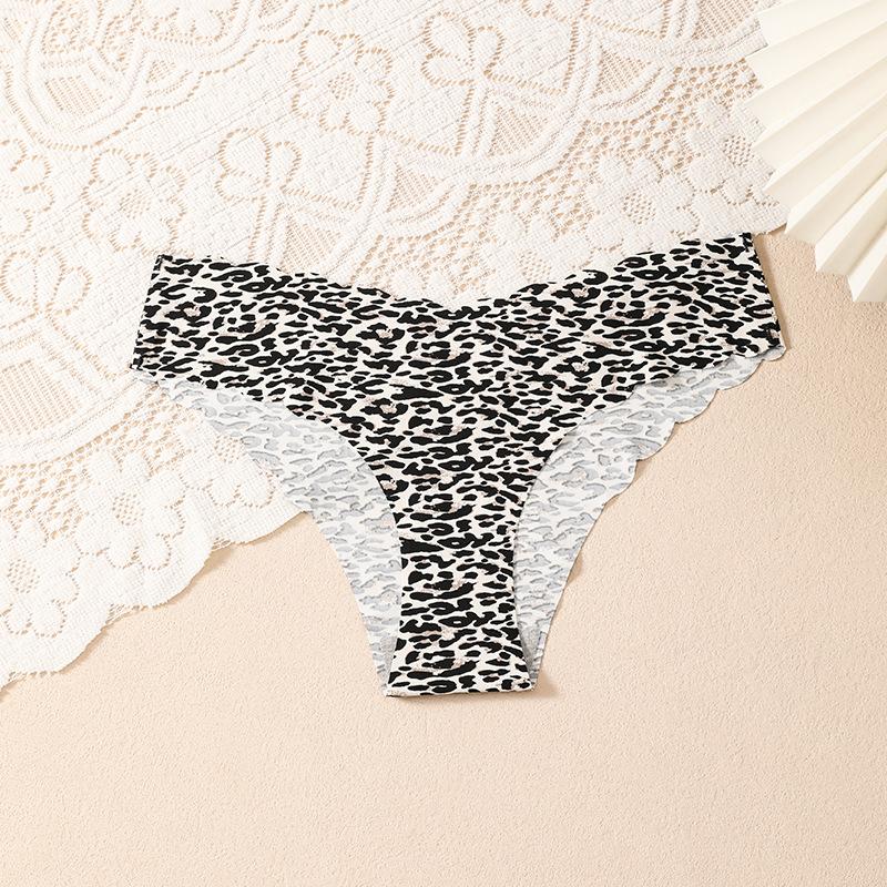 Damen Sommer Reiner Wunsch Leopardenmuster Nahtloser Seiden-Bequemer Tanga Unterwäsche