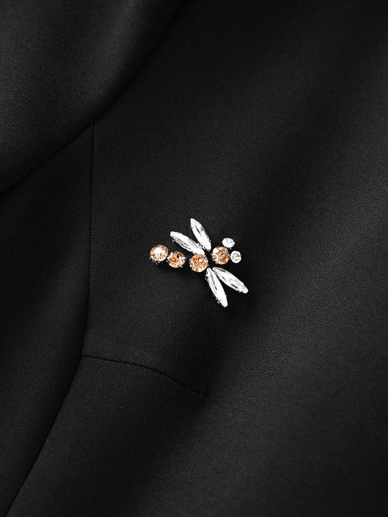 High-Grade Handmade Diamond Slim Ruffled Long-Sleeved Mini Dress for Formal Occasions