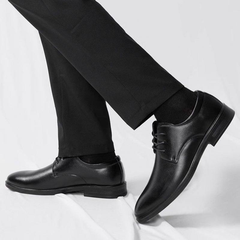Men's 2025 Waterproof Leather Business Casual Shoes - British Style, Soft Sole