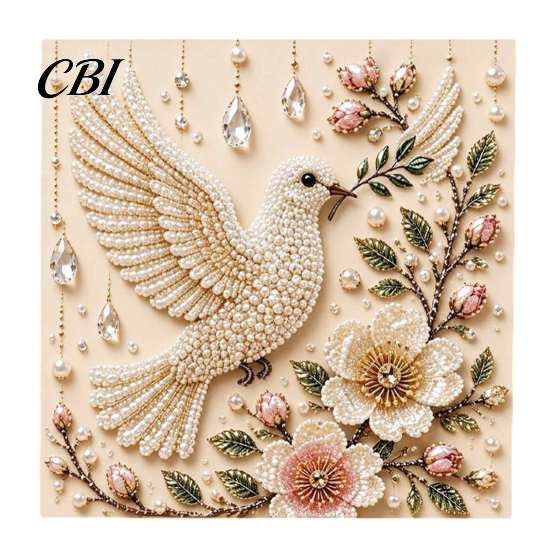 Relaxing Indoor Hobbies for Adults Bird Faux Pearl Painting Kit, Flower And Art DIY Easy Projects Home Decor Owl Red Craft Set Adults, Wall