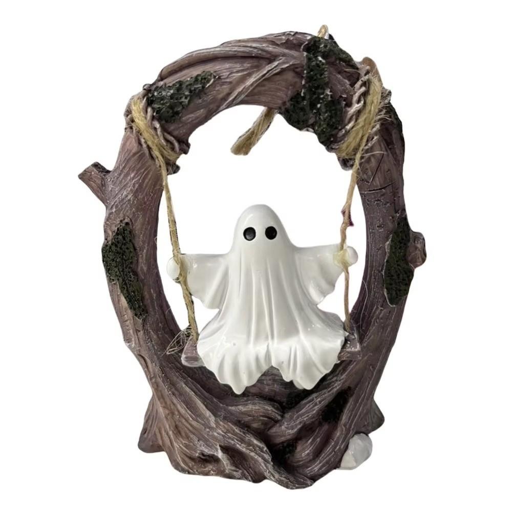 Cute Halloween Ghost Sculptures Funny Swing Ghost Decorations Tree Hanging