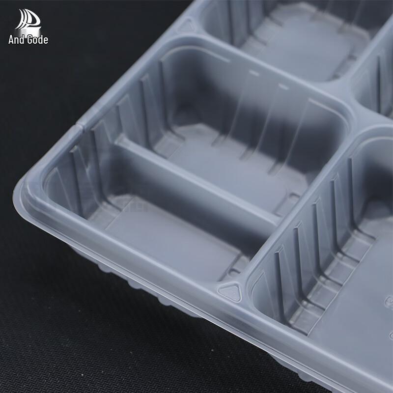 Hehe De Disposable 6-Compartment Rectangular Meal Box