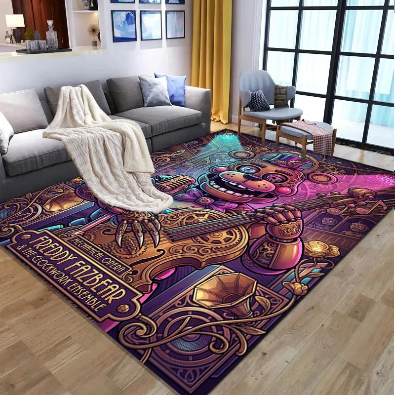 Five Nights at Freddy's Pattern Rug, Indoor/Outdoor Mat, for Picnic, Gameroom, Bedroom, Office, Living Room, Home Decor Carpet, Birthday Gift