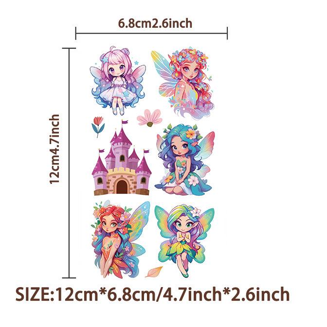 New Cartoon Flower Fairy Series Tattoo Stickers Can Waterproof Party Party Gift Funny DIY Fun Face