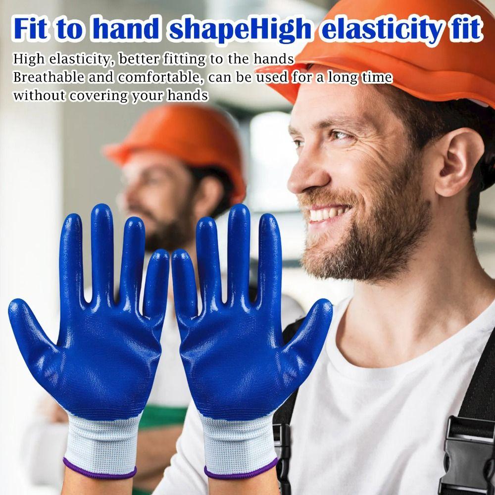 12pairs Anti-puncture Safety Working Gloves Excellent Grip Protective Work Glove  Construction Work