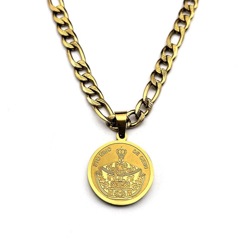 Brazilian Madonna Pendant Necklace for Men Women Stainless Steel Gold Silver Color Virgin Mary Male Chain Necklace Jewelry