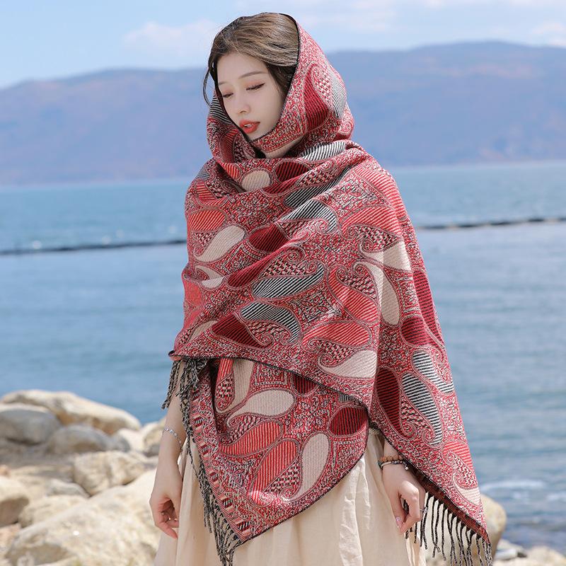 Skin Friendly And Breathable Warm And Versatile Home, Autumn And Winter Women'S Travel Shawl, Thick Cloak, Air Conditioning Blanket