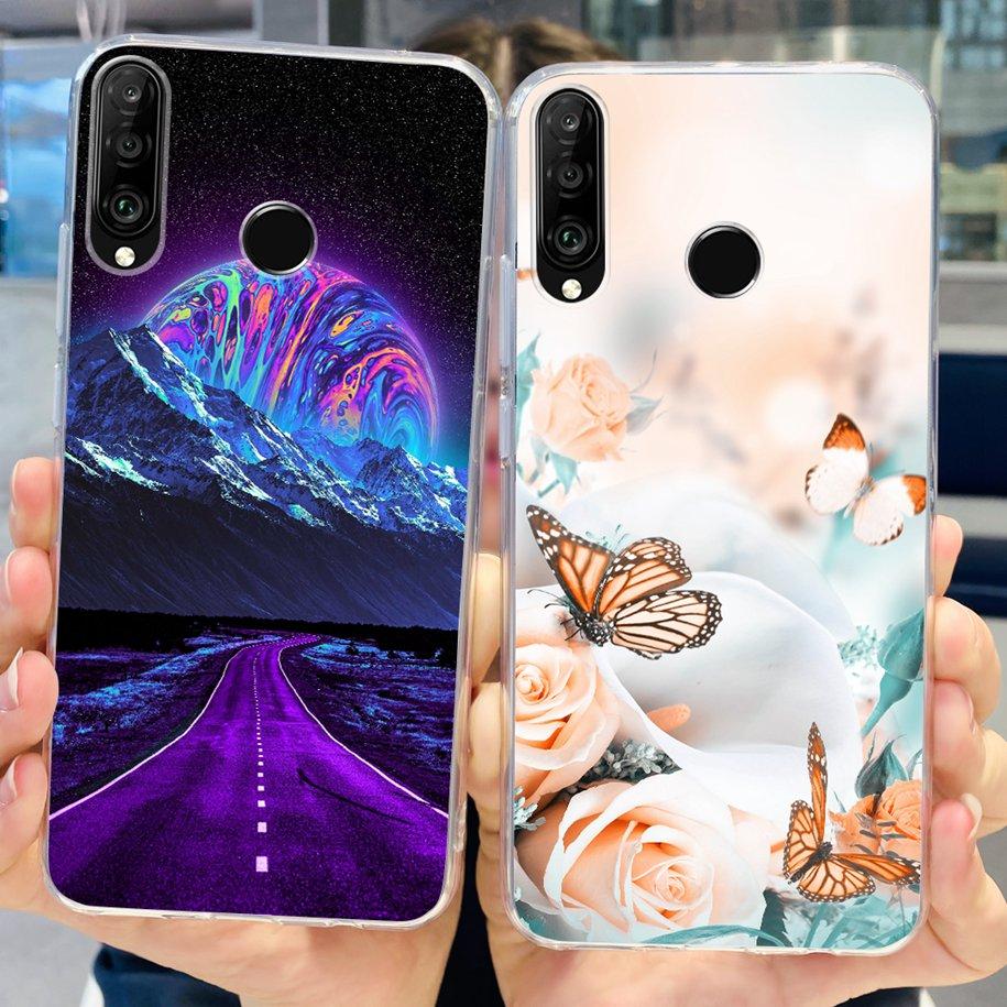 For Huawei P30 Lite Case 2020 Fashion Flower Bumper Soft Silicone Clear Cover For Huawei P30 Lite Pro Fundas P 30 P30Lite Hoesje