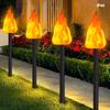 1/2 buc Lumini Solare LED cu Flacără Lumini de Grădină cu Flacără Scânteietoare Decor Exterior în Grădini Peluze Curți Amenajare Peisagistică Lumină pentru Gazon