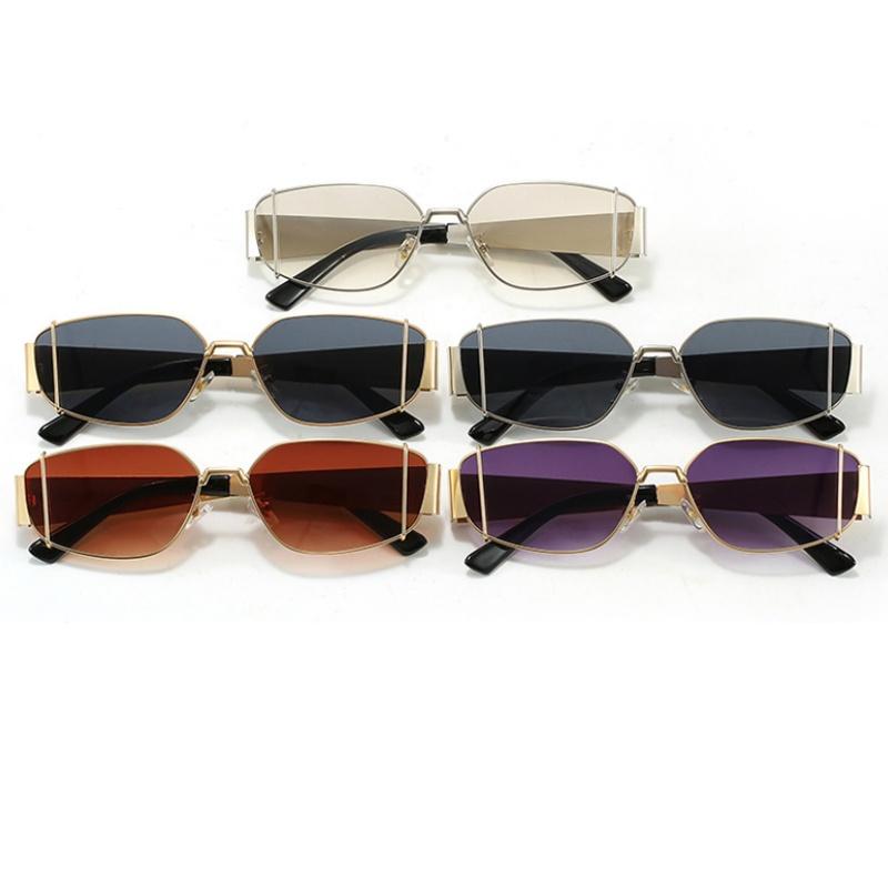 Women's sunglasses, square metal sunglasses, fashion sunglasses.