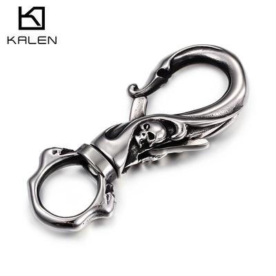 Collier Personnalisé Tête de Mort Acier Inoxydable Homme Pendentif Porte-clés Bijoux
