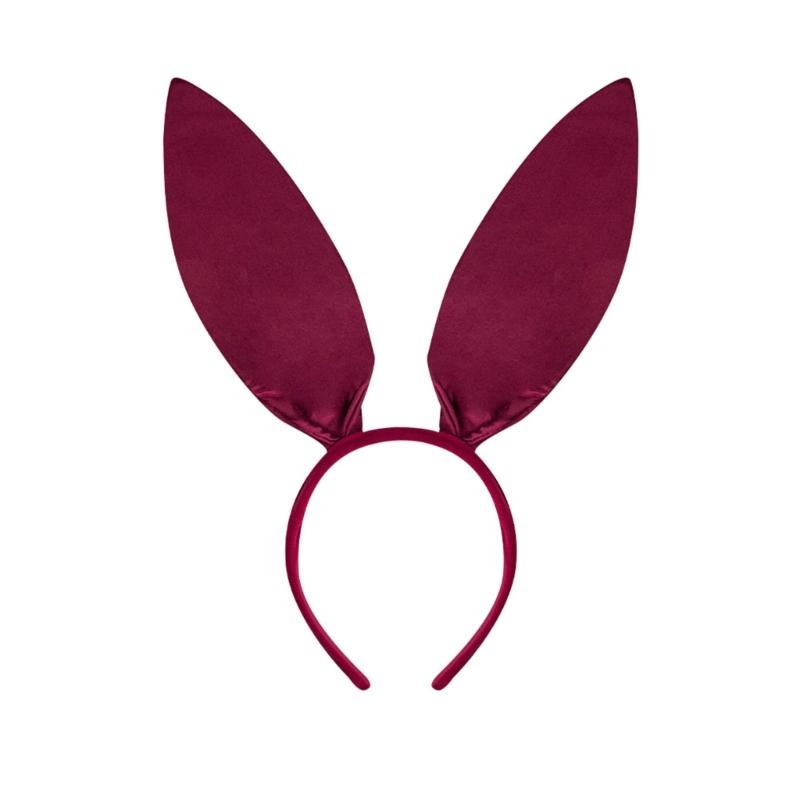 1/4Pcs Women's Bunnies Costume Accessories Set Rabbit Ears Headband Bowtie Collar Cuffs Rabbit Tail for Easter Party