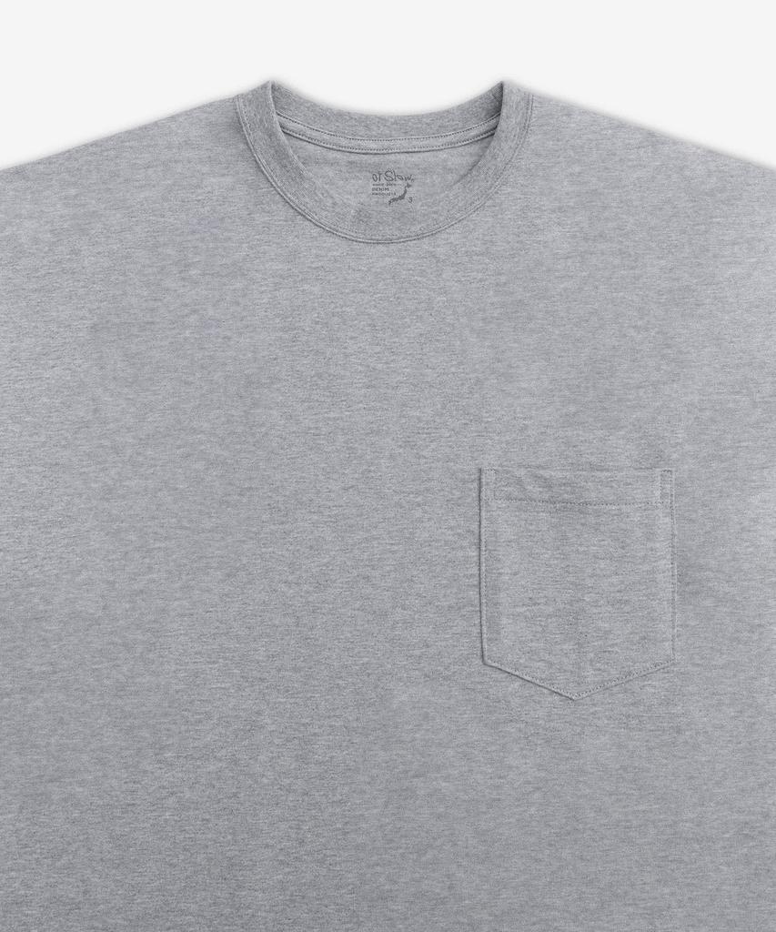Oeoseullou Study Cotton Pocket Short Sleeve T-Shirt - Heather Gray / 030017N64