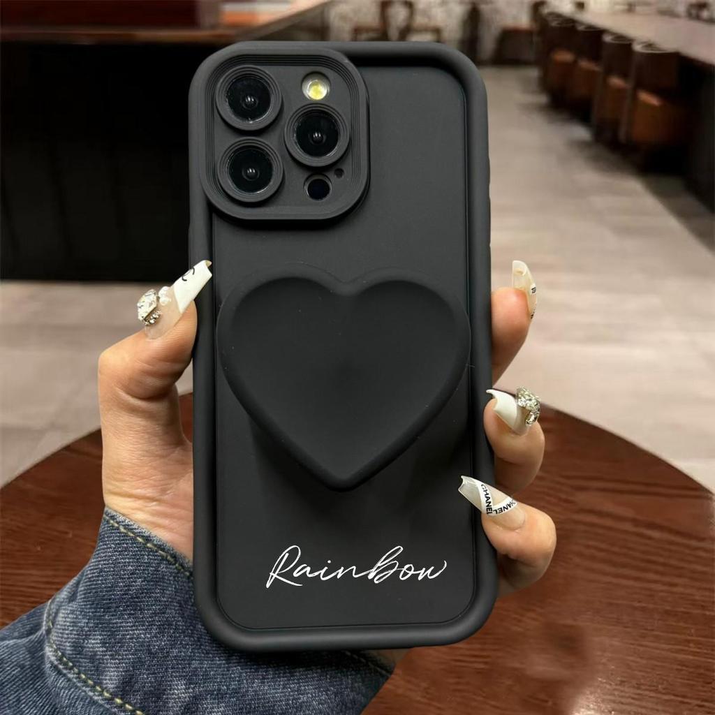 DIY Cute 3D Love Heart Silicone Phone Case For iPhone 16 ProMax Pro 16e 15 14 13 Mini 12 11 XS Max XR 7 Plus 8 6s Shockproof Cover Customized Name