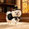 Pet Costume for Running Dogs 1 Set Halloween Cat Witch Costume, Black Cape And Wizard Hat, Moon Small Dog Outfit Star Cloak Pointed Hat