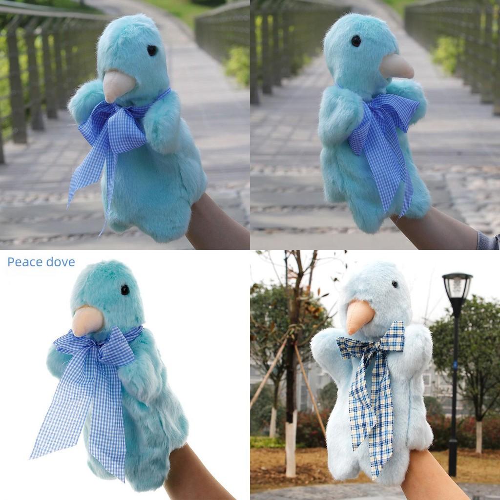 Long Cute Pigeon Fur Plush Animal Hand Puppet For Kids Interactive Playtime