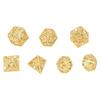 7PCS Hollow Dice Polyhedral Copper Exquisite Hand Polished Delicate Pattern for Role Playing Games