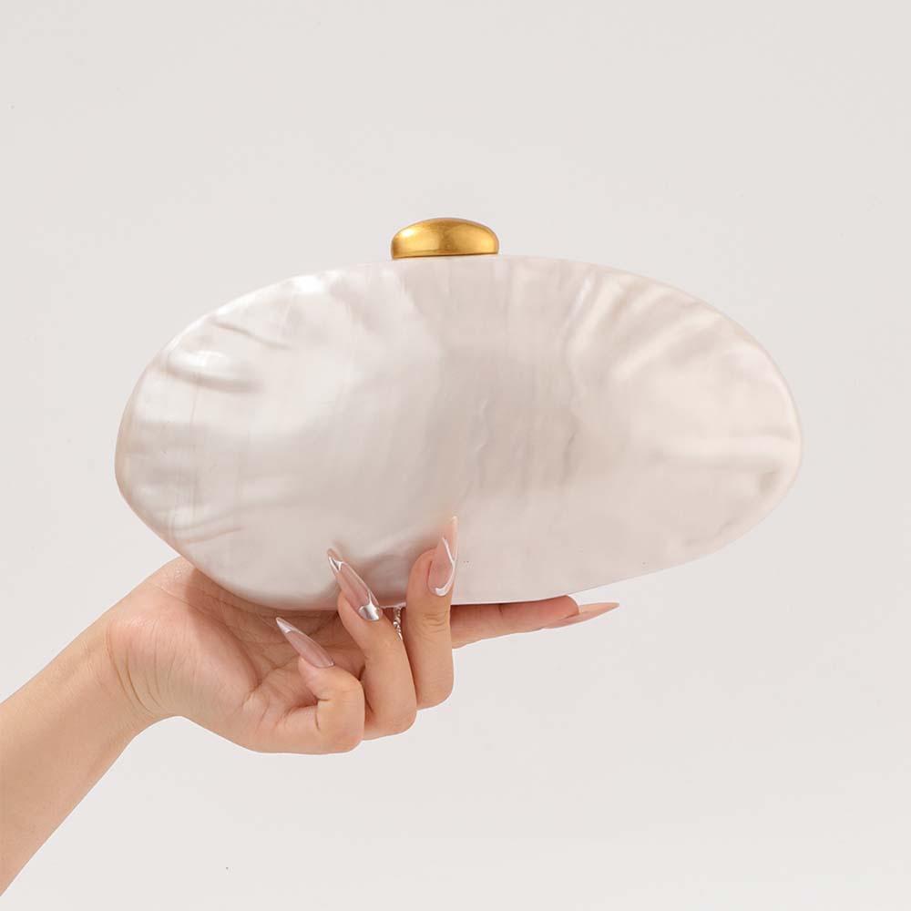 

Women S Shoulder Oblique Span Bag, Special-Shaped Shell Acrylic Bag, Fashion Wedding Dinner Clutch Bag