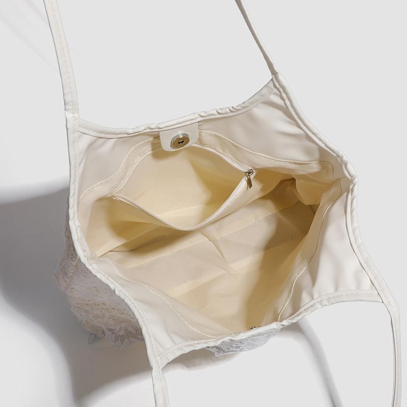 Summer Vacation Fairy Lace Mesh Underarm Portable Shoulder Bag Commuter Large Capacity Tote Bag Girl