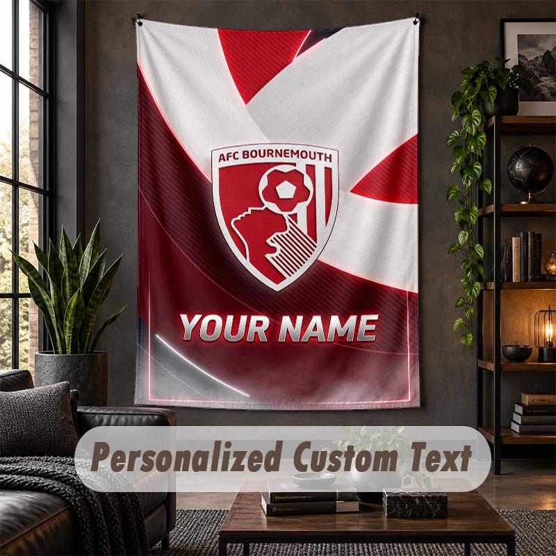 Arazzo da Parete Stampa Calcio Brentford Testo Nome Personalizzato Appeso a Parete Decorazione per la Casa