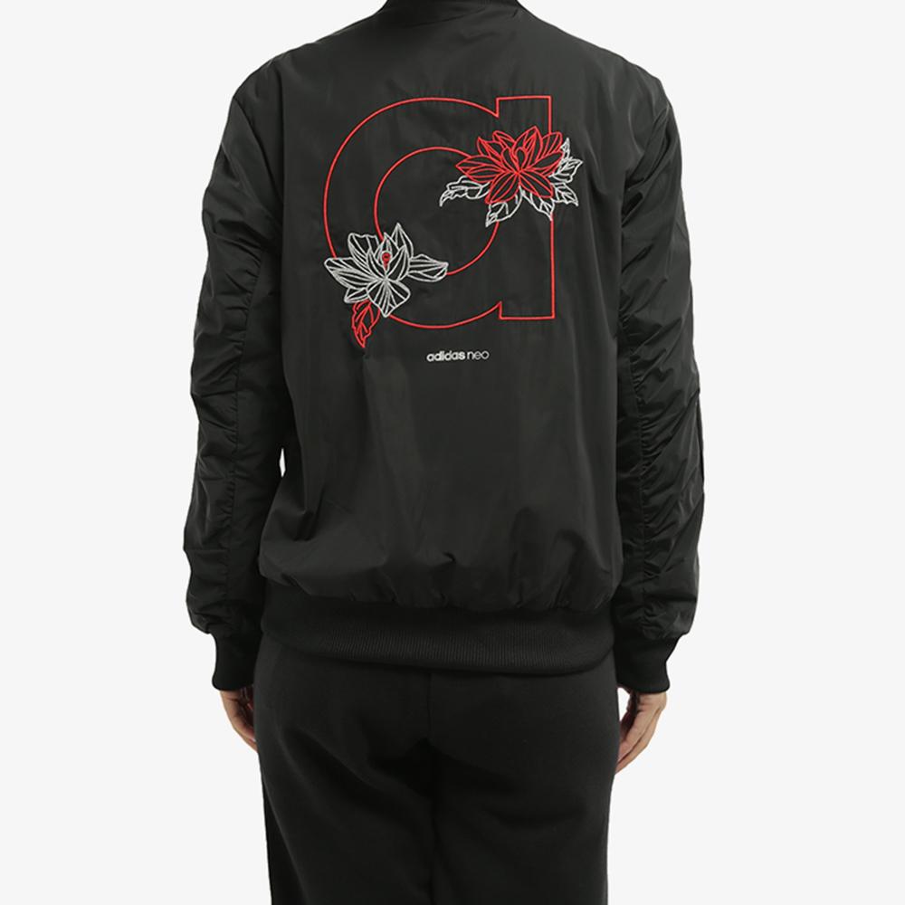 Adidas Neo Solid Color Sports Casual Jacket Women Jackets Black DZ7605