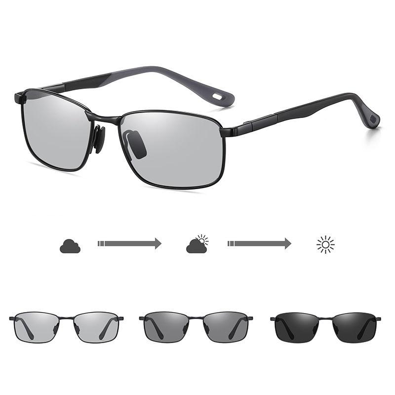 AORON Photochromic Polarized Sunglasses for Men Women Fashion Metal Frame Driving Anti Glare UV400 Glasses